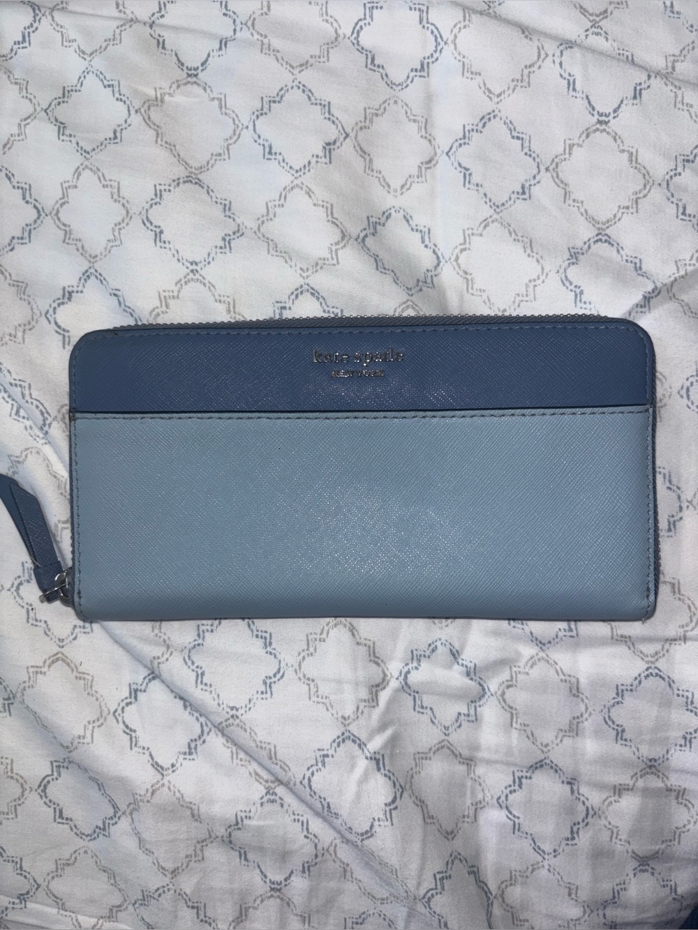 Kate Spade Two-Tone Blue Zip Around Wallet